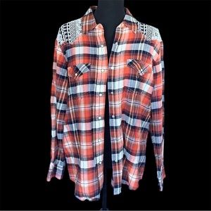 Wrangler Retro Pearl Snap Long Sleeve Flannel